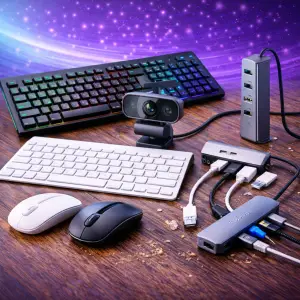 D3.Computer peripherals (keyboards, webcams, USB hubs)
